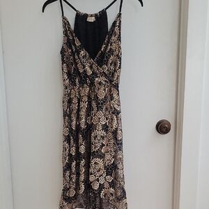 Black and Gold Floral Dress